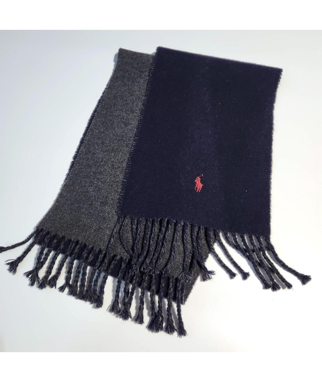 POLO RALPH LAUREN Серый шерстяной шарф, фото 3