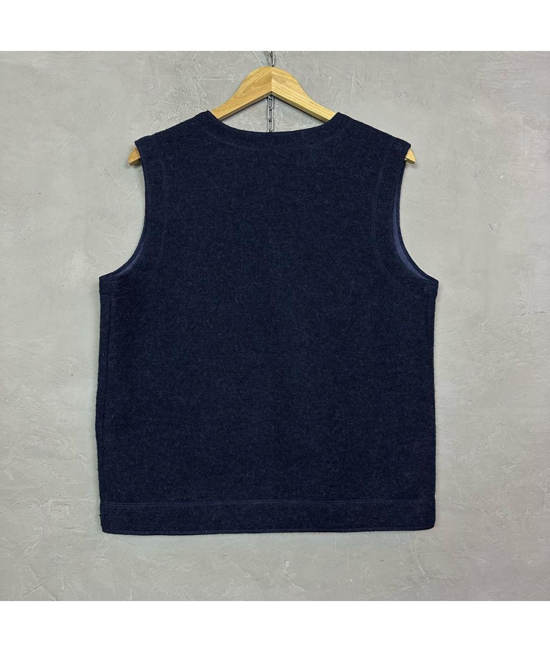 WOOLRICH Темно-синяя шерстяная жилетка, фото 2