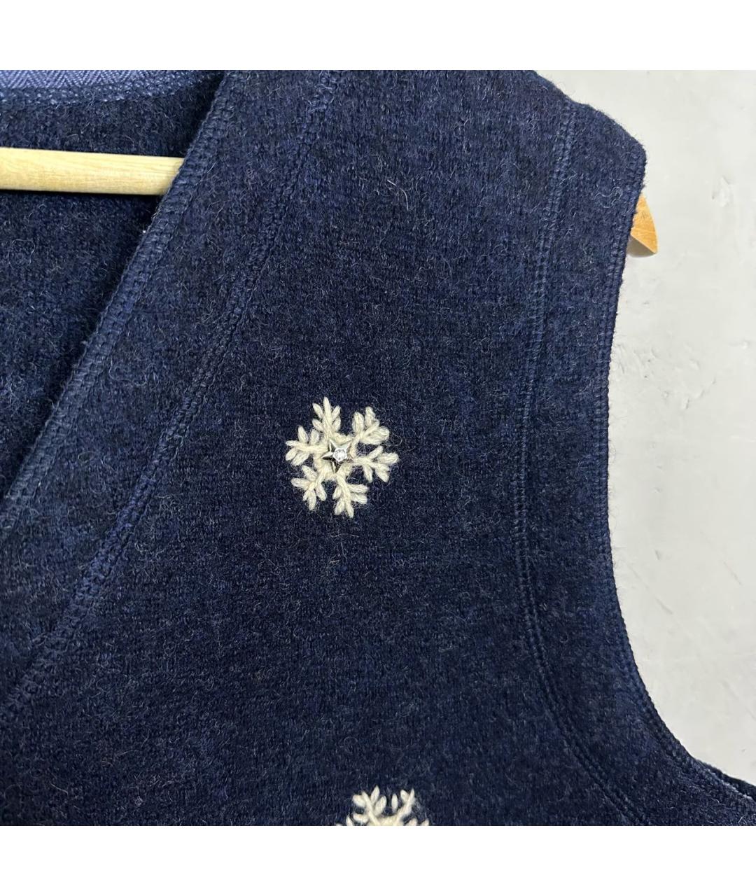 WOOLRICH Темно-синяя шерстяная жилетка, фото 6