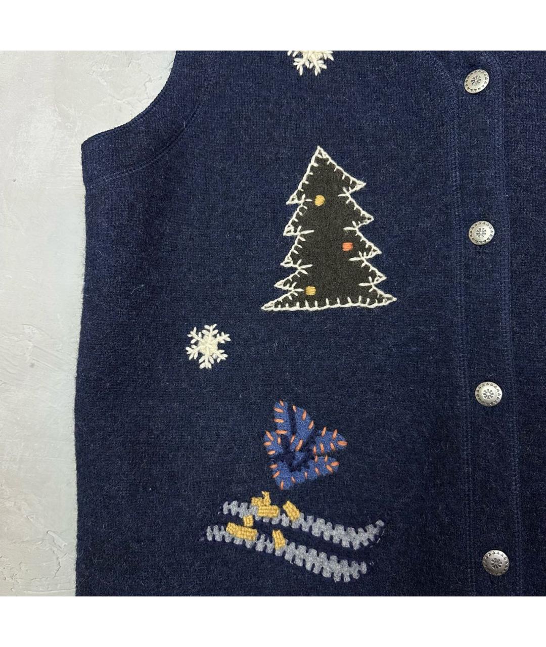 WOOLRICH Темно-синяя шерстяная жилетка, фото 4