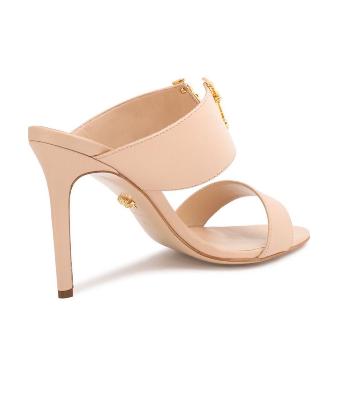 VERSACE Бежевые кожаные мюли, фото 4