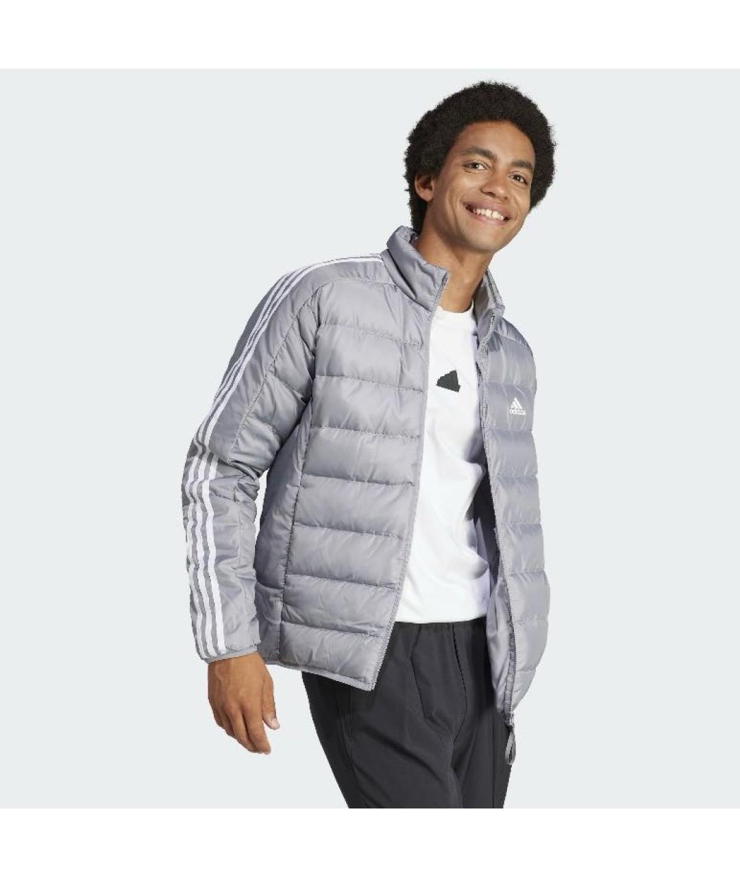 ADIDAS Серый полиэстеровый пуховик, фото 4