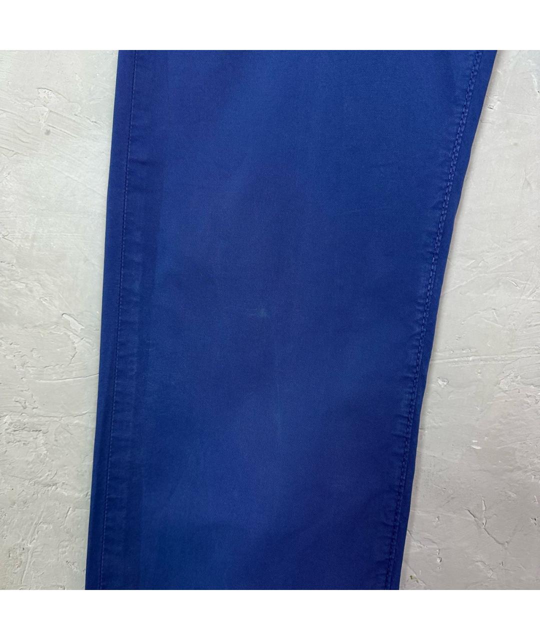 JACOB COHEN Синие хлопко-эластановые брюки чинос, фото 7