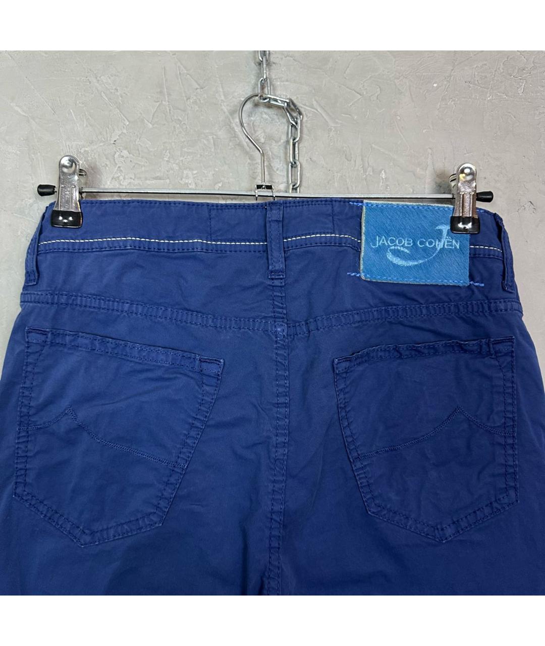 JACOB COHEN Синие хлопко-эластановые брюки чинос, фото 3