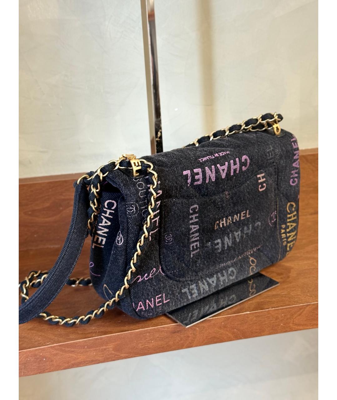 CHANEL Черная деним сумка через плечо, фото 7