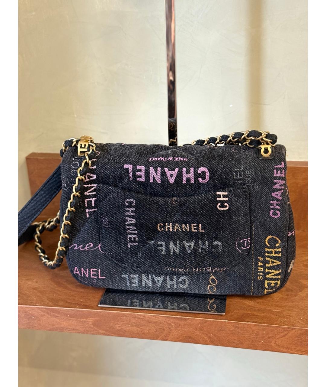 CHANEL Черная деним сумка через плечо, фото 6