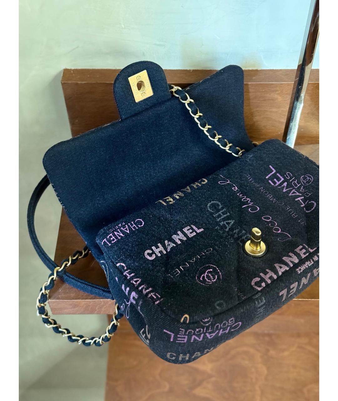 CHANEL Черная деним сумка через плечо, фото 9