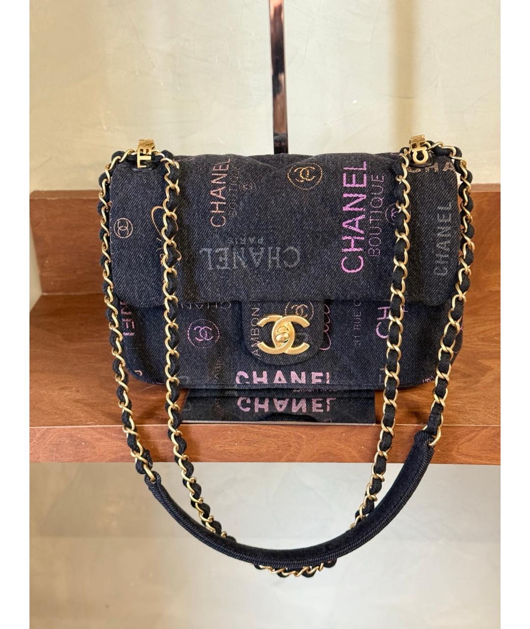 CHANEL Черная деним сумка через плечо, фото 2