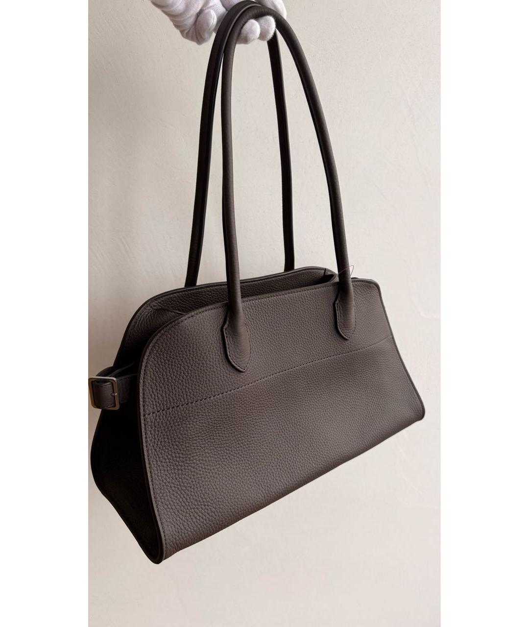 THE ROW Коричневая кожаная сумка с короткими ручками, фото 5