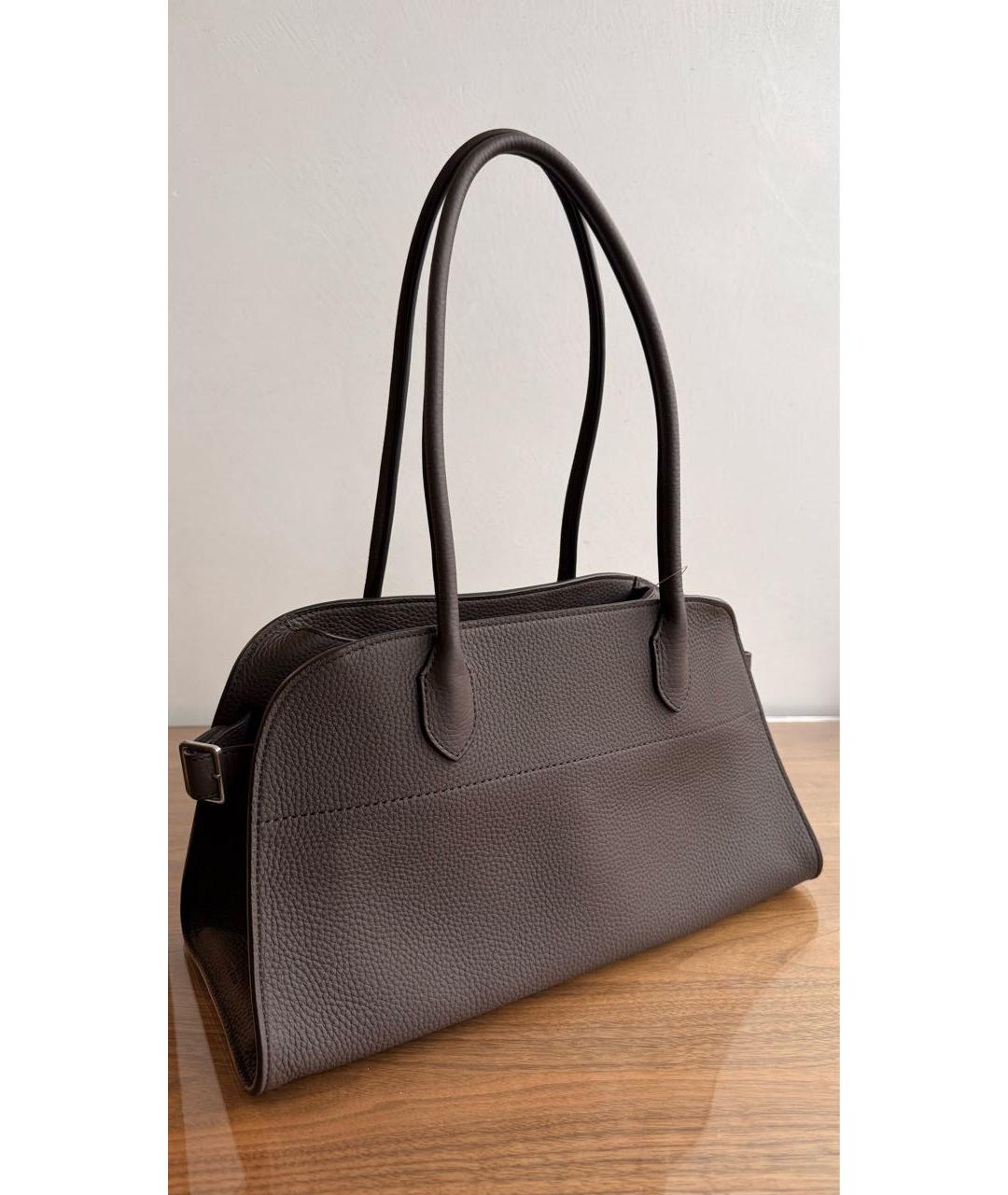 THE ROW Коричневая кожаная сумка с короткими ручками, фото 4