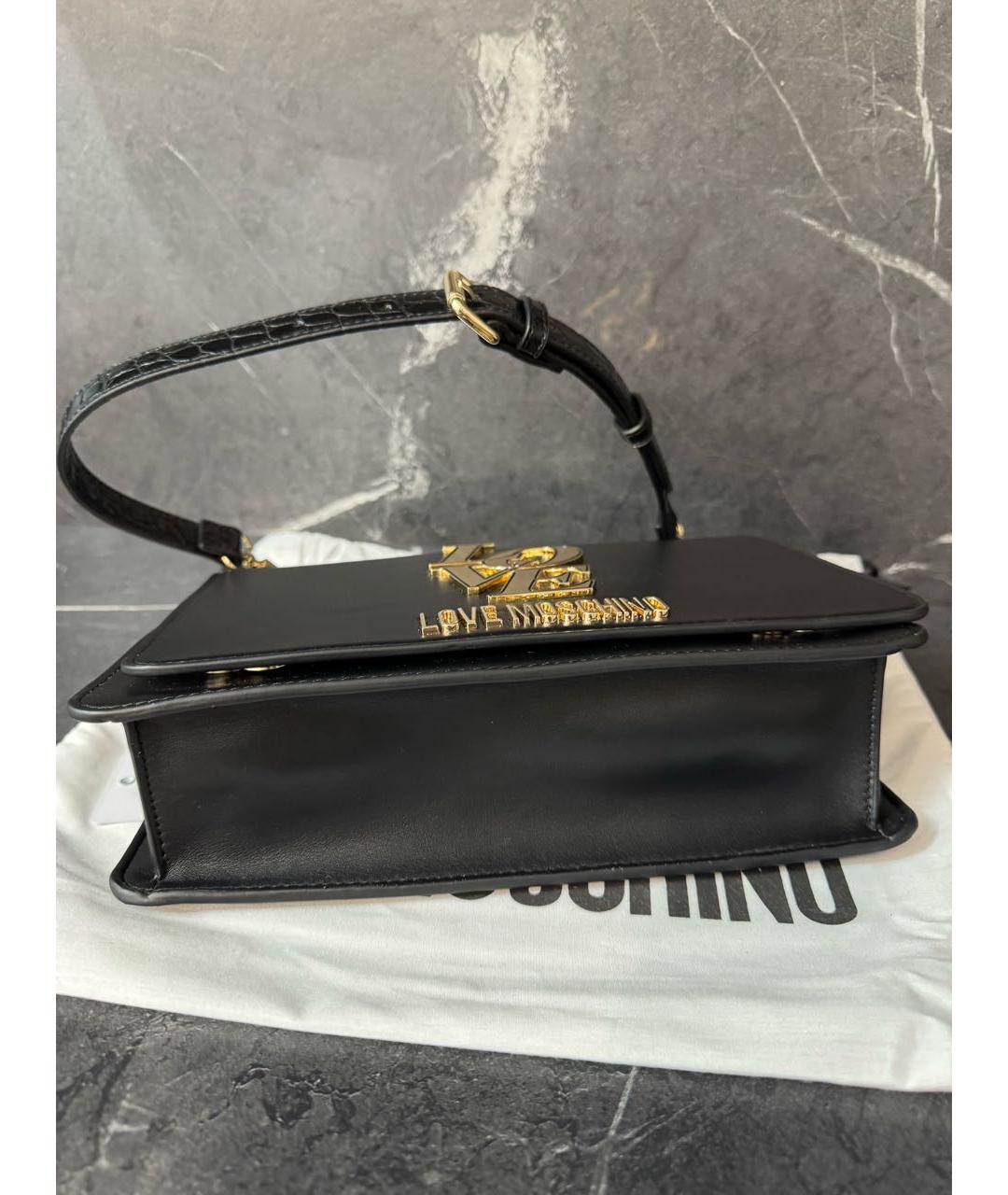 LOVE MOSCHINO Черная сумка через плечо из искусственной кожи, фото 5