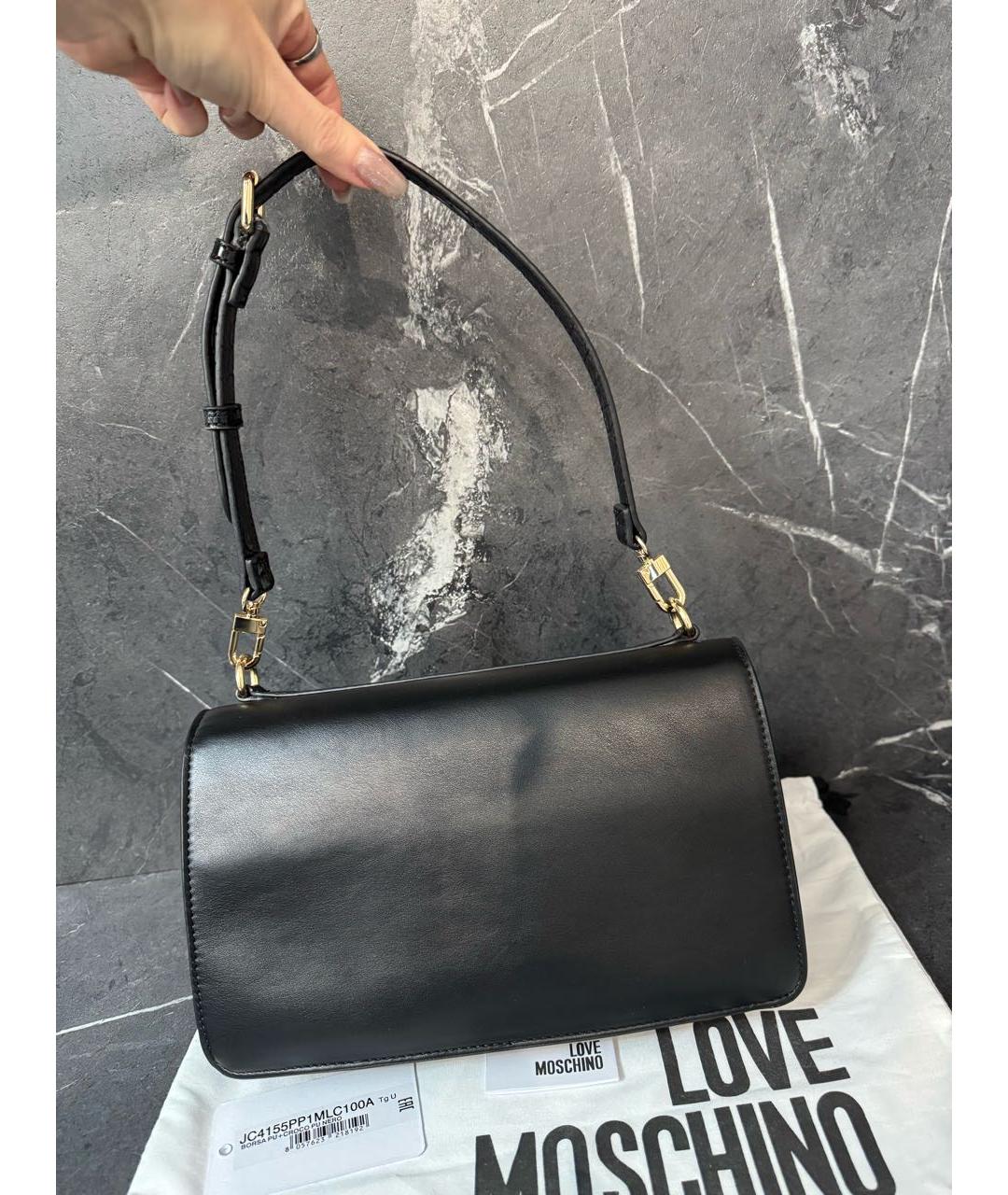 LOVE MOSCHINO Черная сумка через плечо из искусственной кожи, фото 3