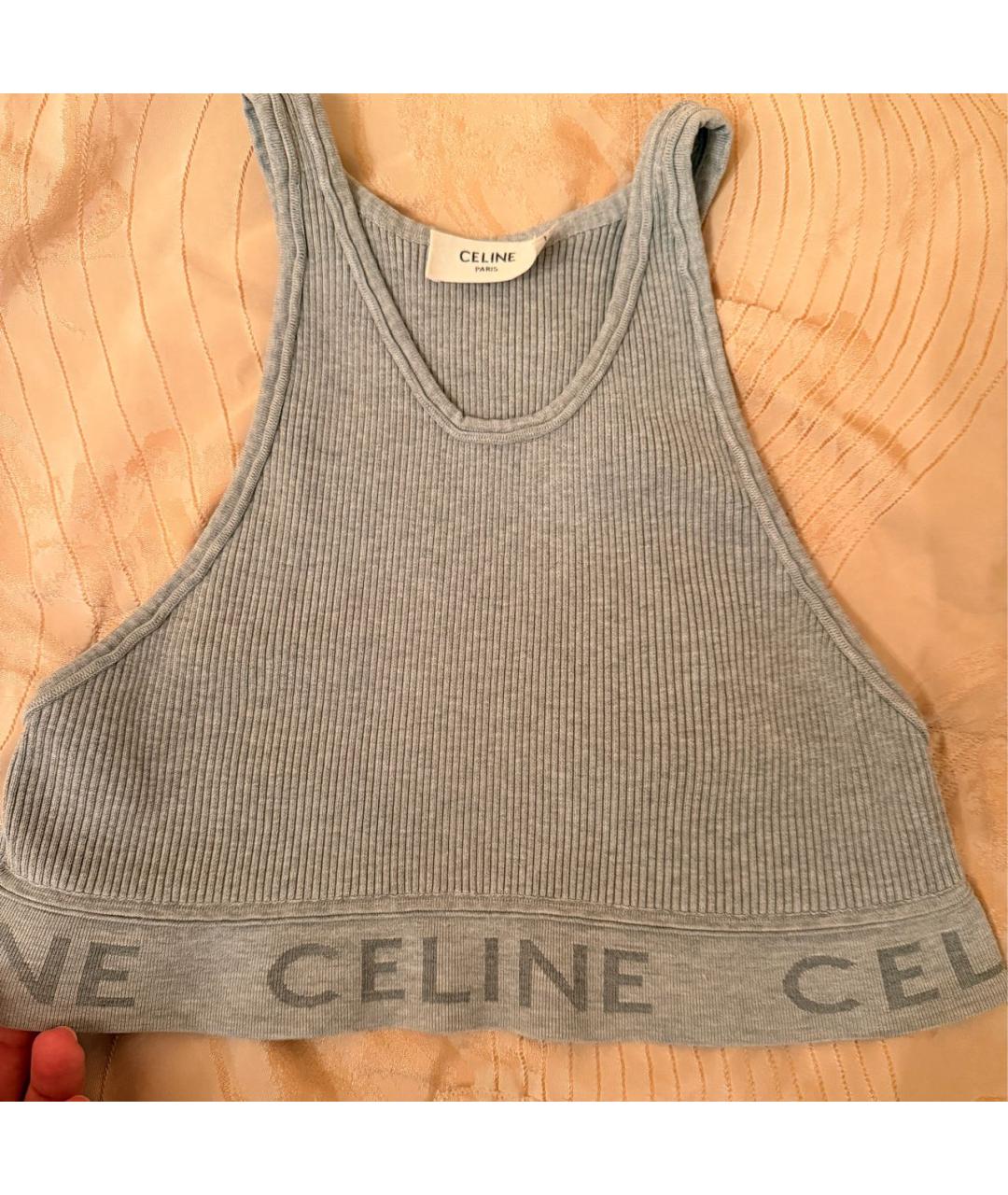 CELINE Серая майка, фото 2