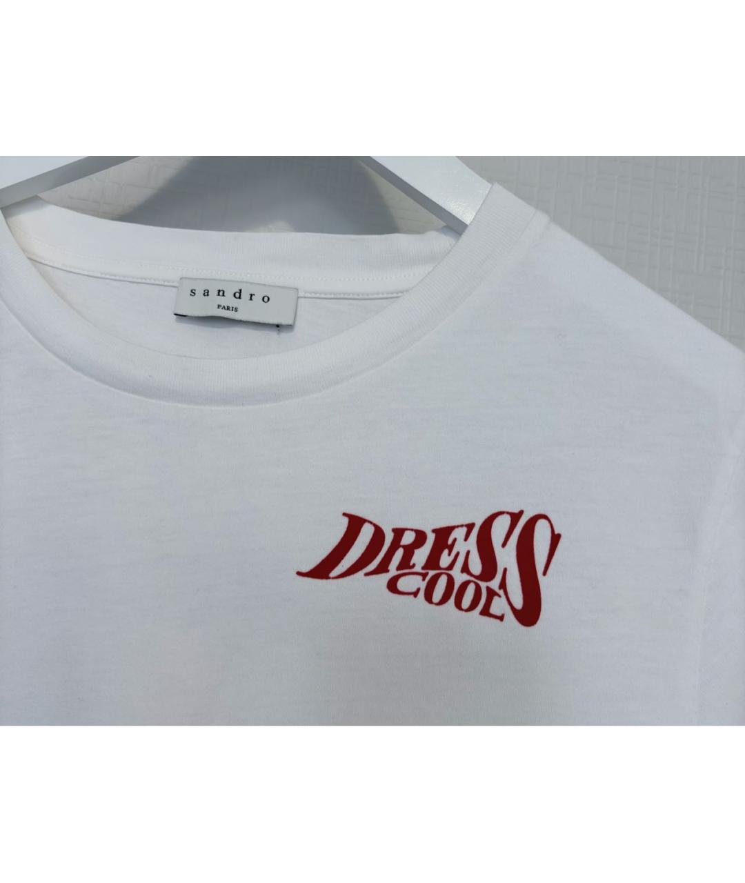 SANDRO Белая хлопковая футболка, фото 3