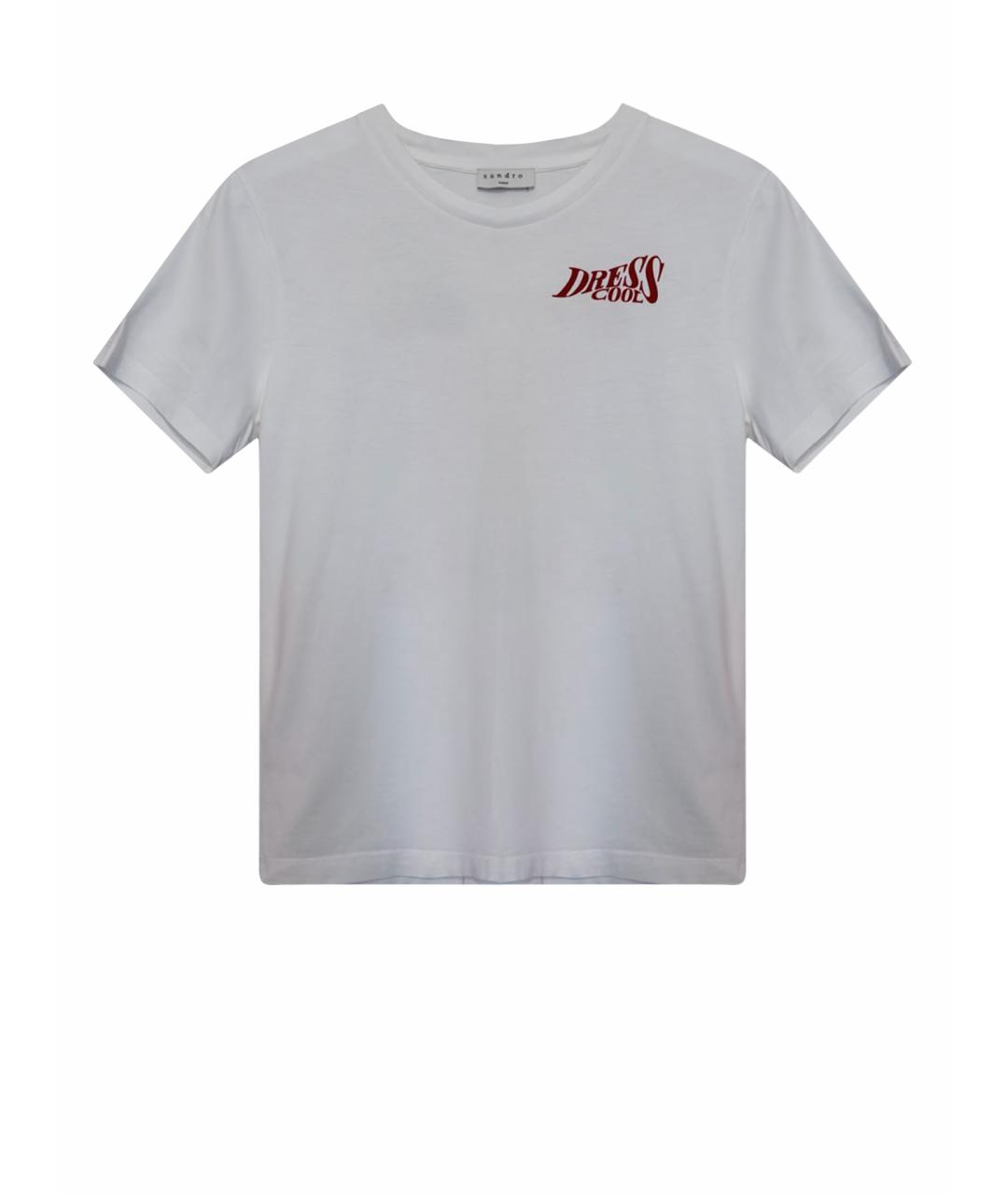 SANDRO Белая хлопковая футболка, фото 1