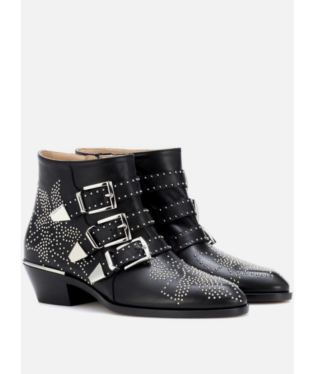 CHLOE Черные кожаные ботинки, фото 6