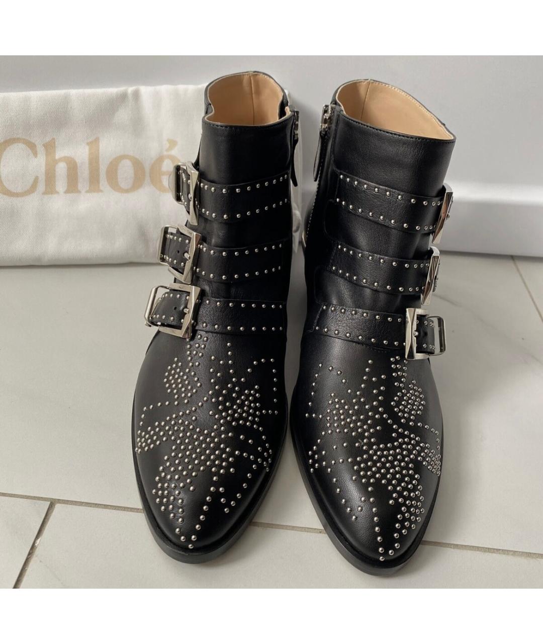 CHLOE Черные кожаные ботинки, фото 4