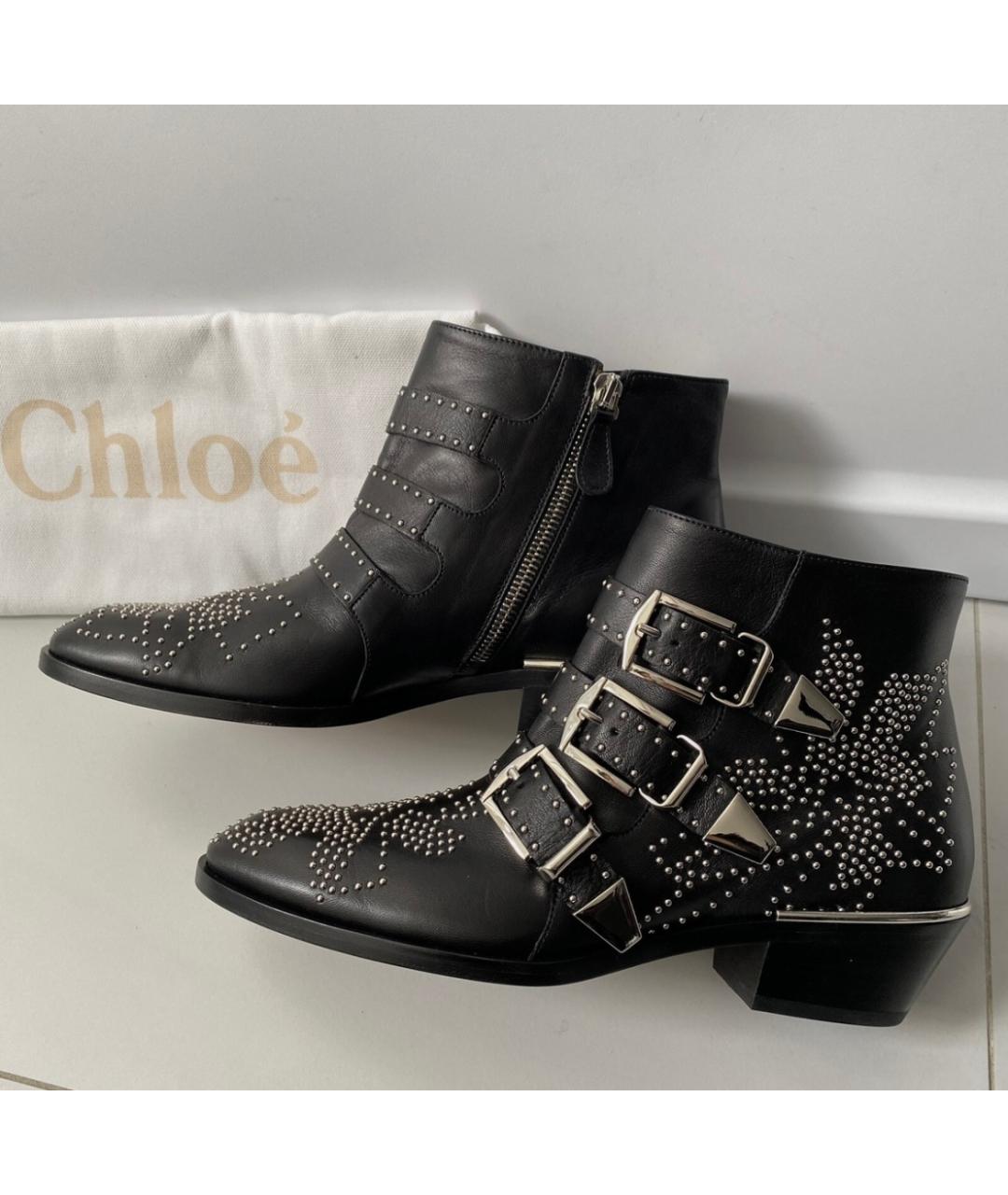 CHLOE Черные кожаные ботинки, фото 3