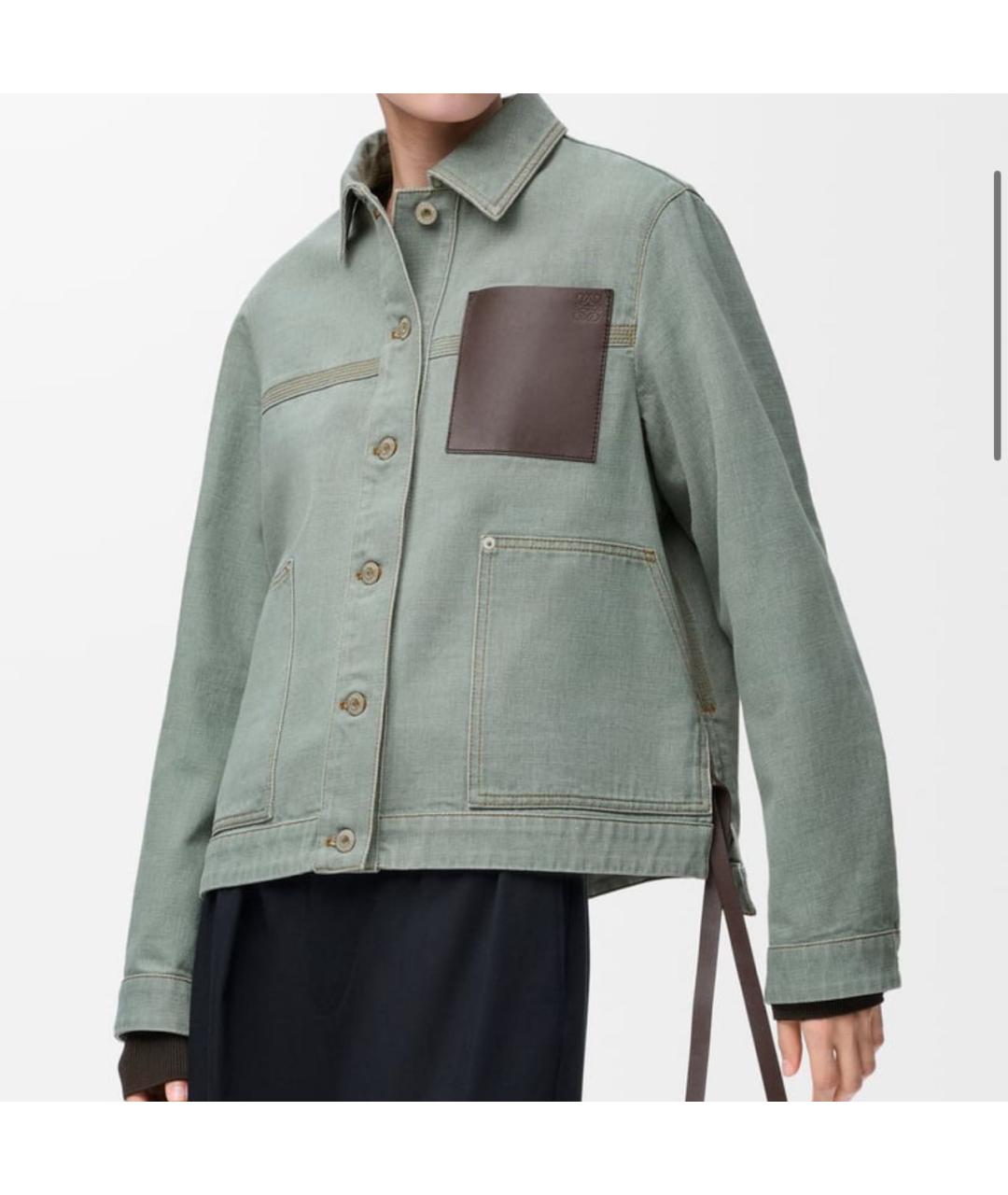 LOEWE Хаки деним куртка, фото 3