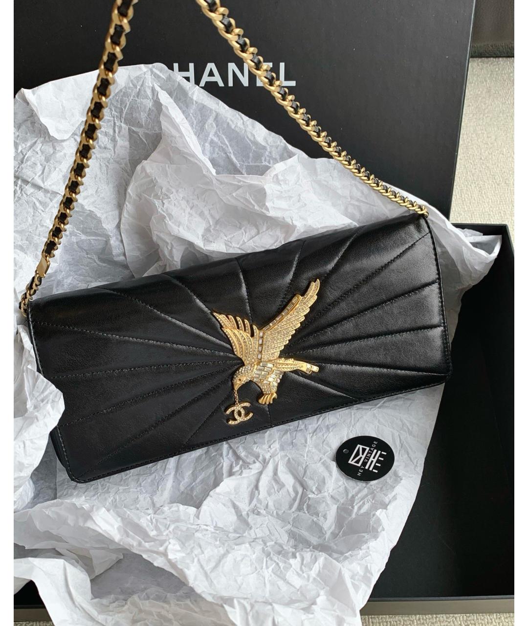 CHANEL Черная кожаная сумка через плечо, фото 2