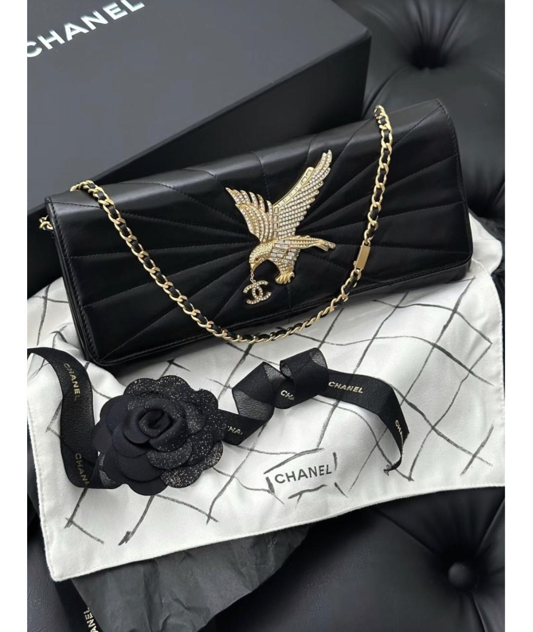 CHANEL Черная кожаная сумка через плечо, фото 3