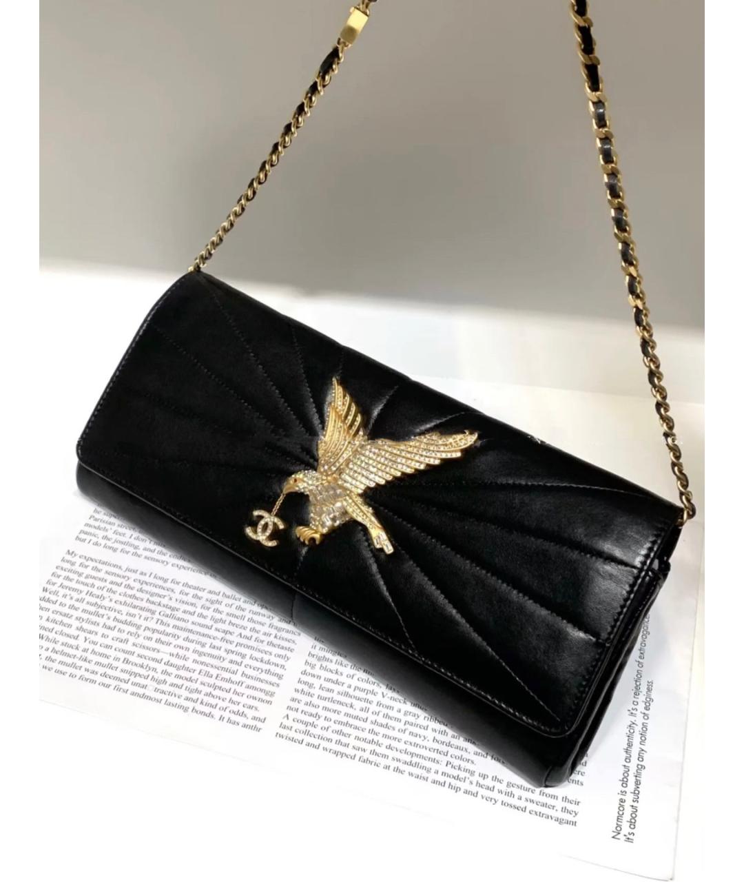 CHANEL Черная кожаная сумка через плечо, фото 6