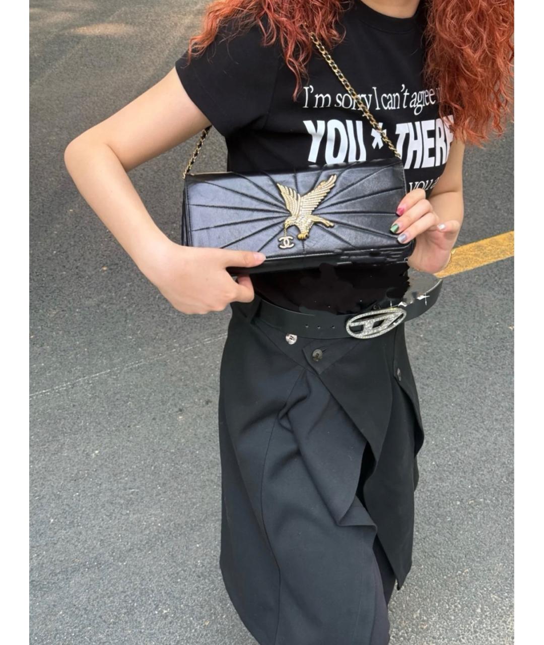 CHANEL Черная кожаная сумка через плечо, фото 4