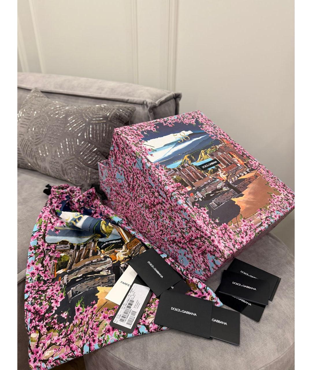 DOLCE&GABBANA Фиолетовая кожаная сумка тоут, фото 7