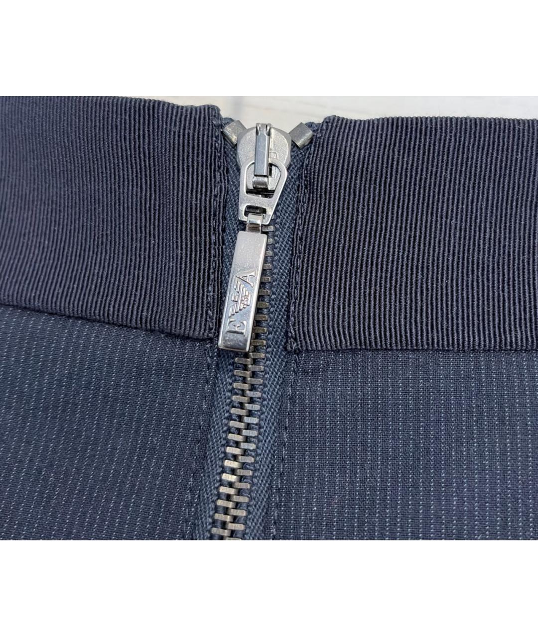 EMPORIO ARMANI Темно-синяя полиэстеровая юбка мини, фото 4