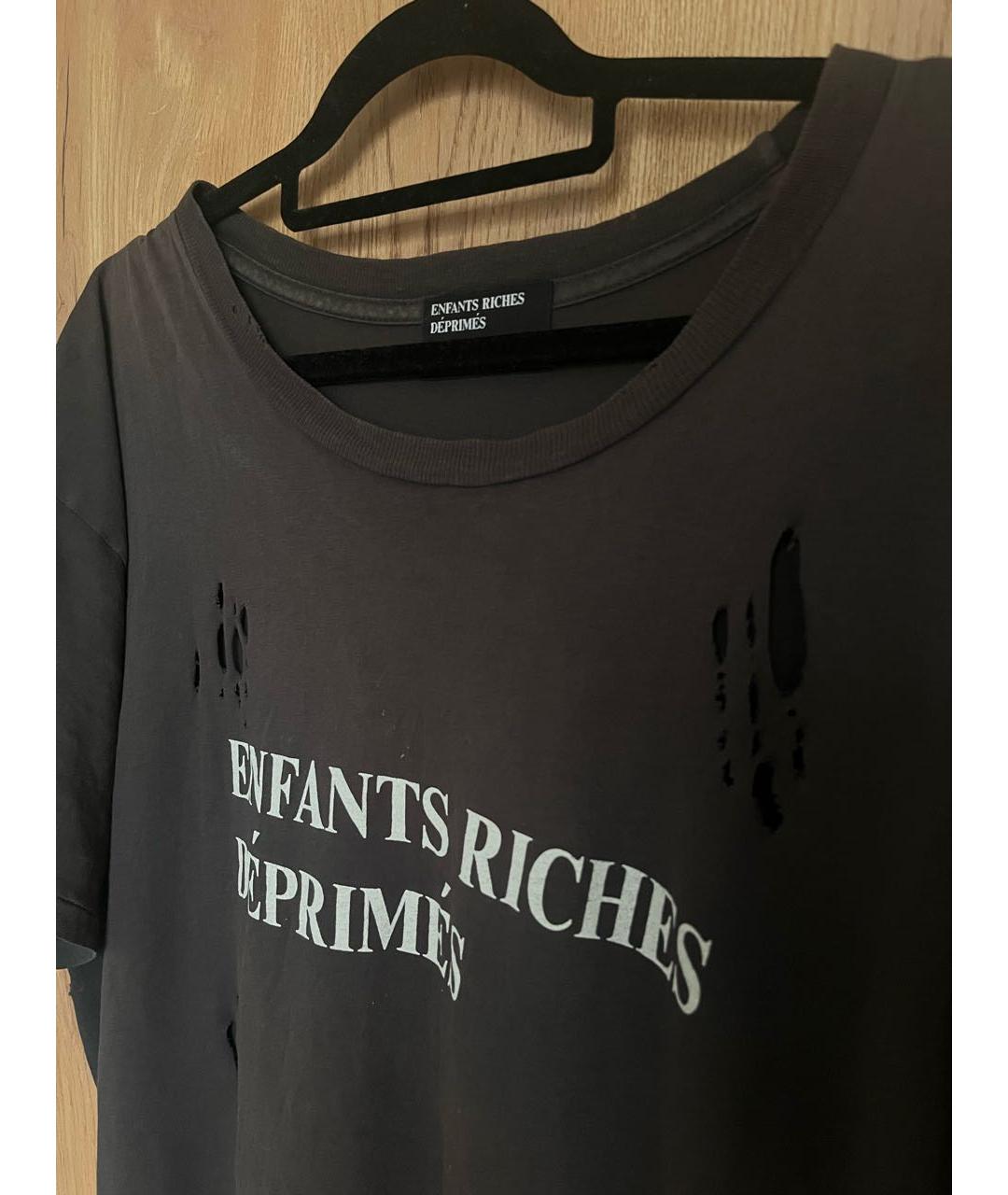 Enfants Riches Déprimés Антрацитовая хлопковая футболка, фото 4