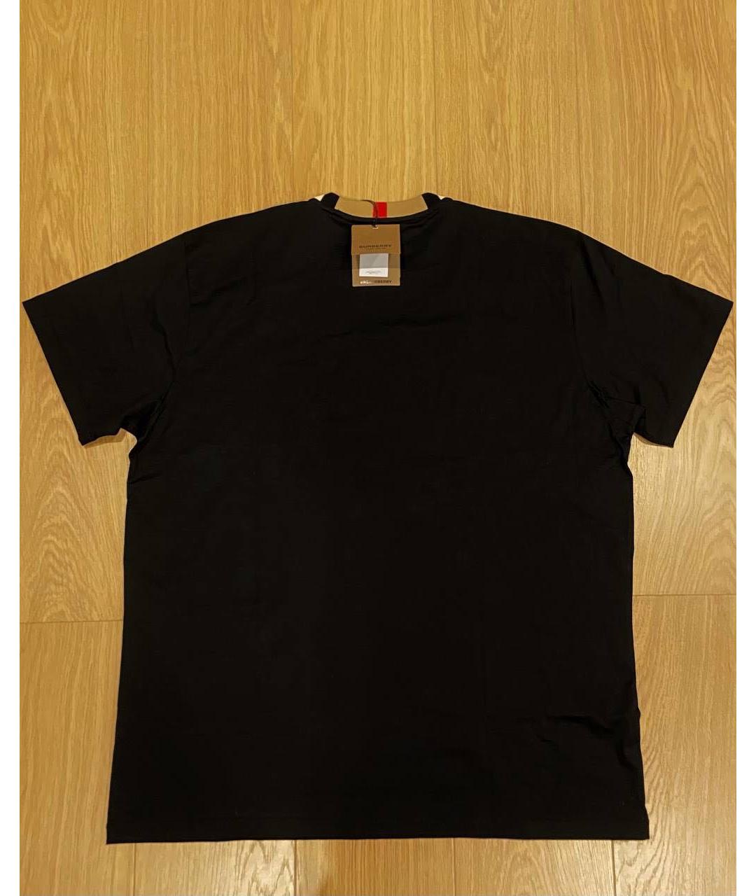 BURBERRY Черная хлопковая футболка, фото 4