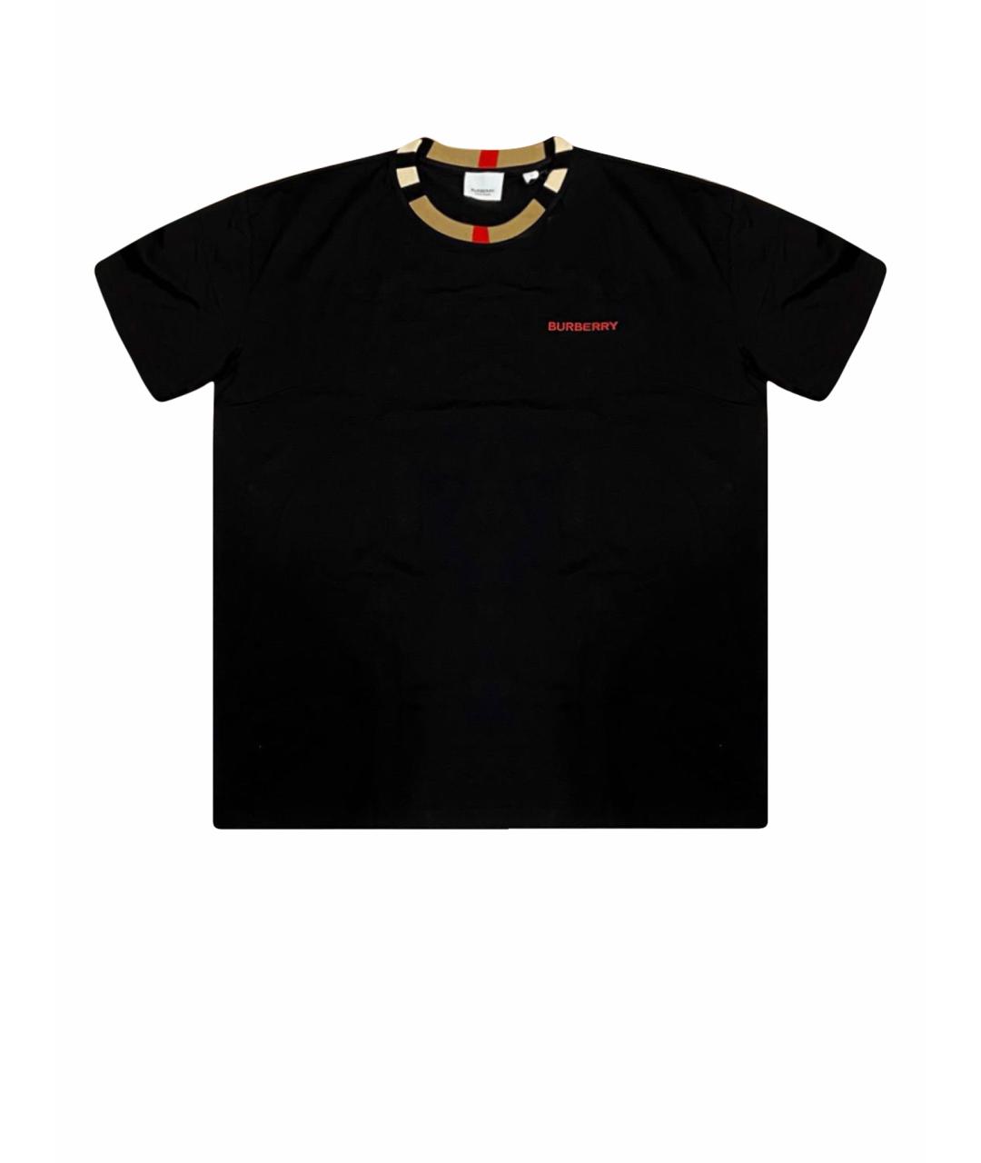 BURBERRY Черная хлопковая футболка, фото 1