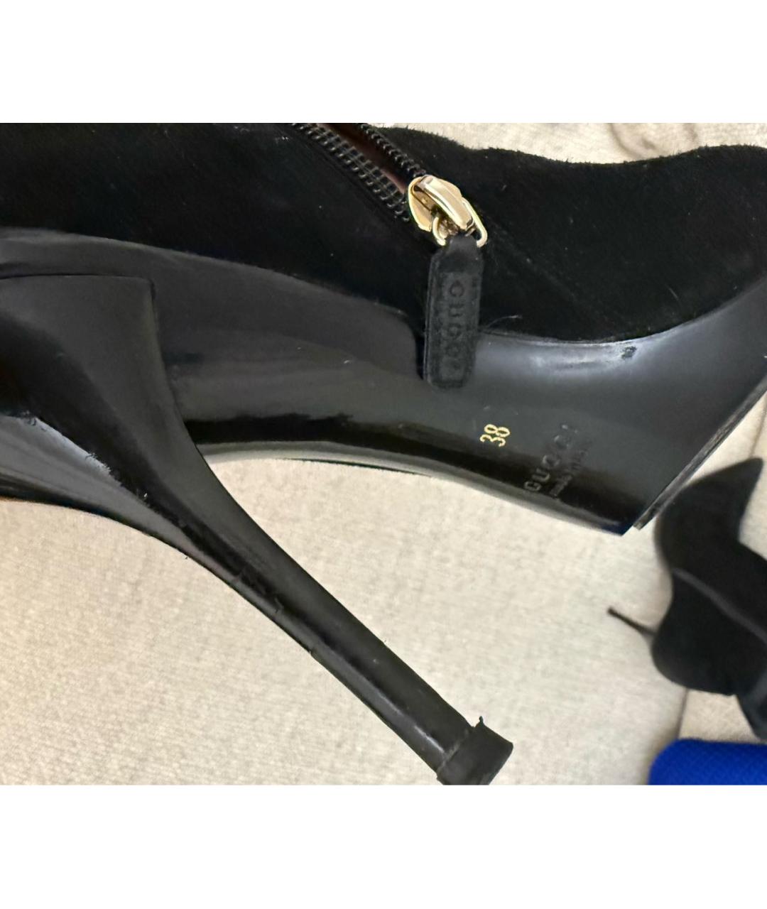 GUCCI Черные замшевые ботильоны, фото 5