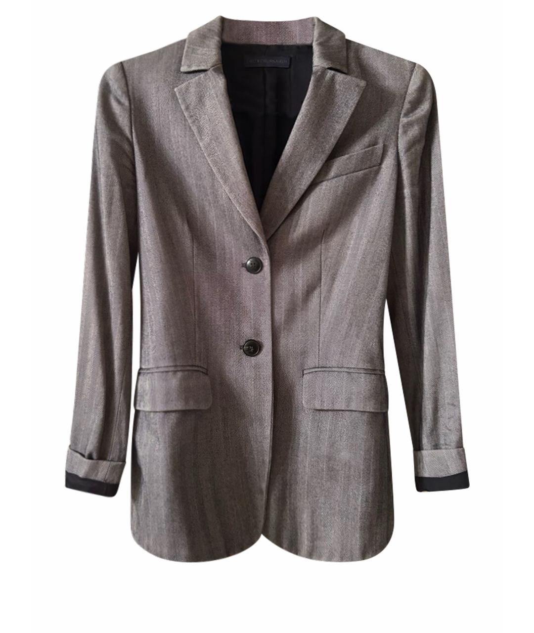 TRUSSARDI Серый шерстяной жакет/пиджак, фото 1