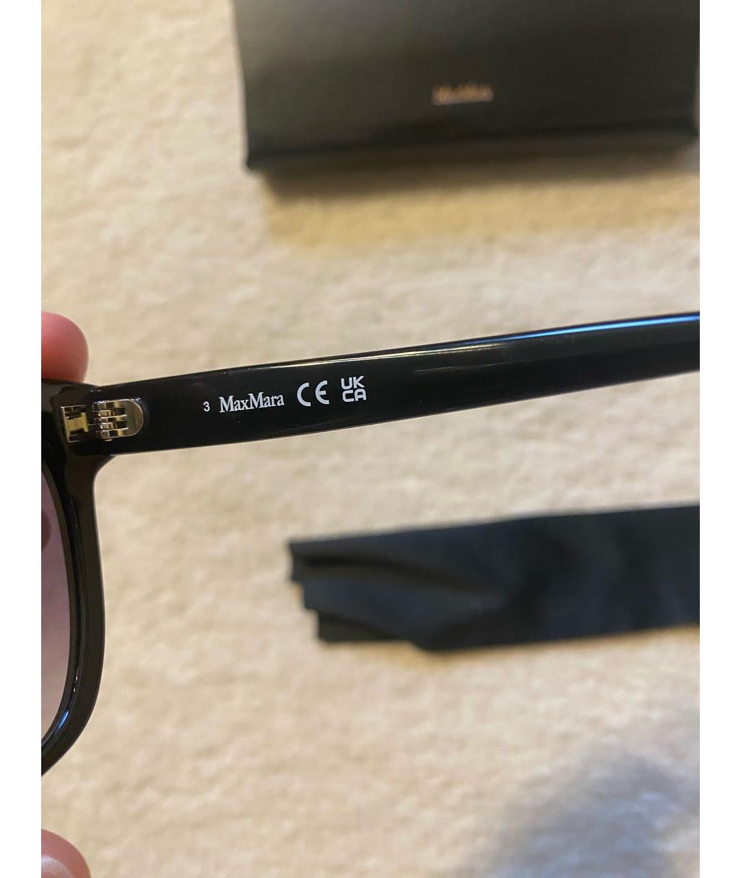 MAX MARA Черные пластиковые солнцезащитные очки, фото 3