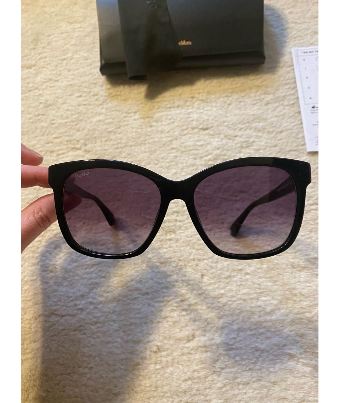 MAX MARA Черные пластиковые солнцезащитные очки, фото 8