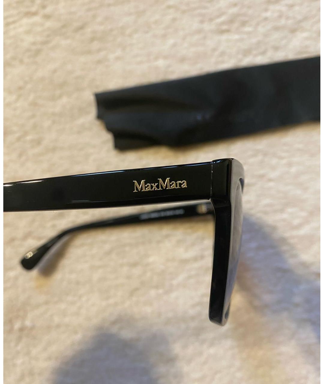 MAX MARA Черные пластиковые солнцезащитные очки, фото 2