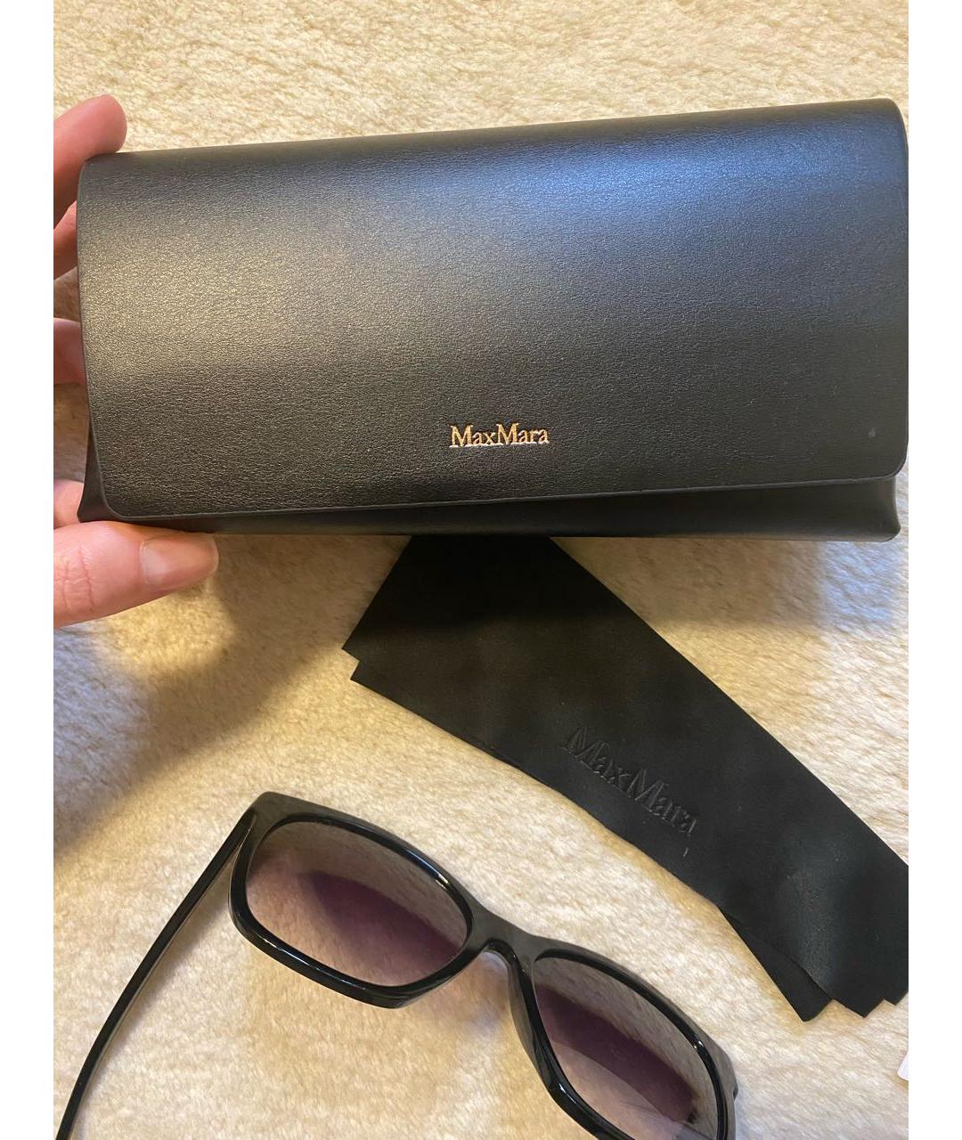 MAX MARA Черные пластиковые солнцезащитные очки, фото 5