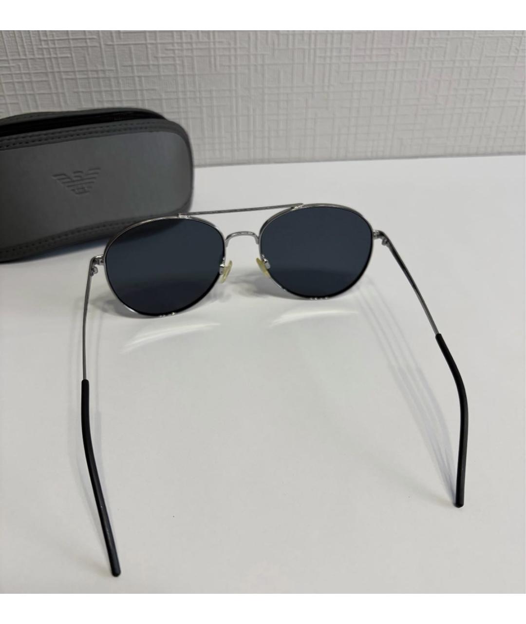 EMPORIO ARMANI Черные металлические солнцезащитные очки, фото 6