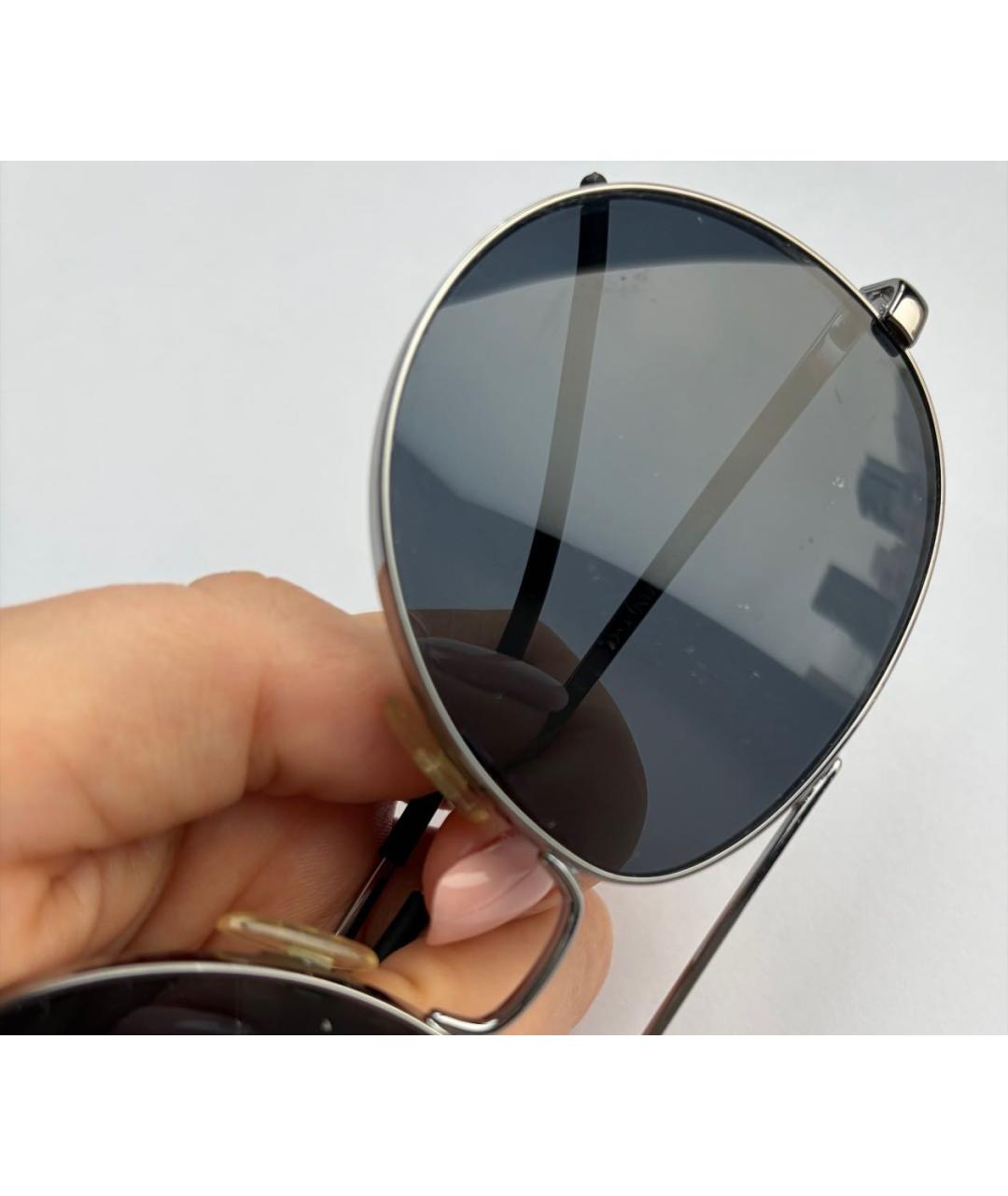 EMPORIO ARMANI Черные металлические солнцезащитные очки, фото 3