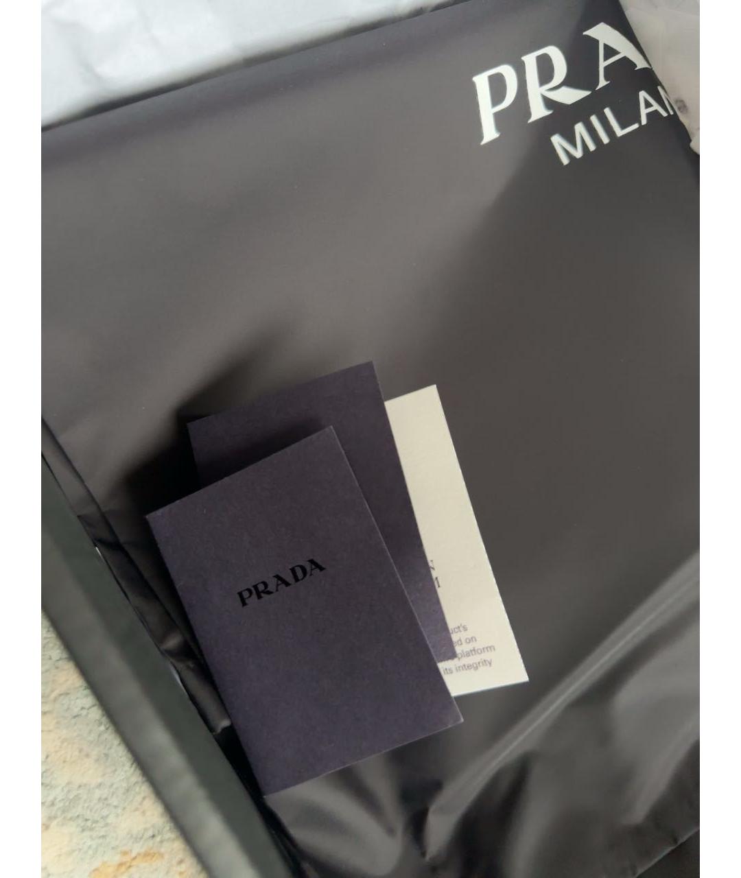 PRADA Черные кожаные кроссовки, фото 6