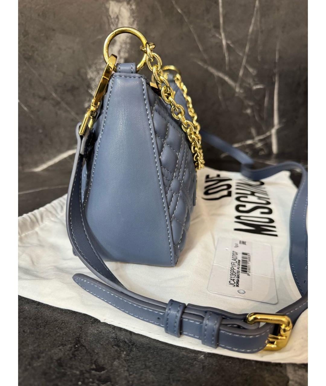 LOVE MOSCHINO Синяя сумка через плечо из искусственной кожи, фото 2