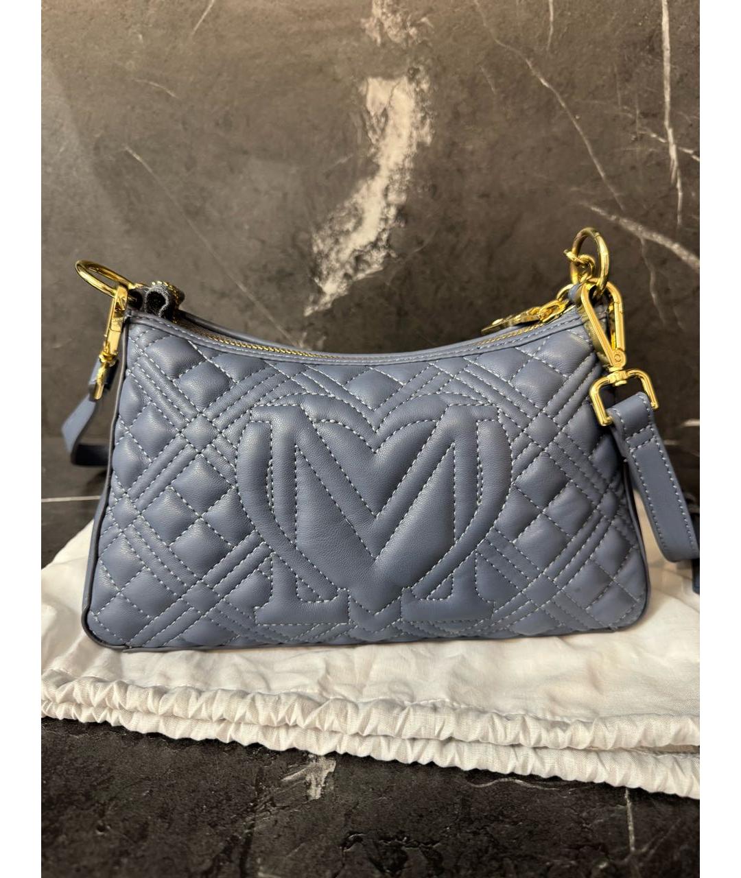 LOVE MOSCHINO Синяя сумка через плечо из искусственной кожи, фото 3