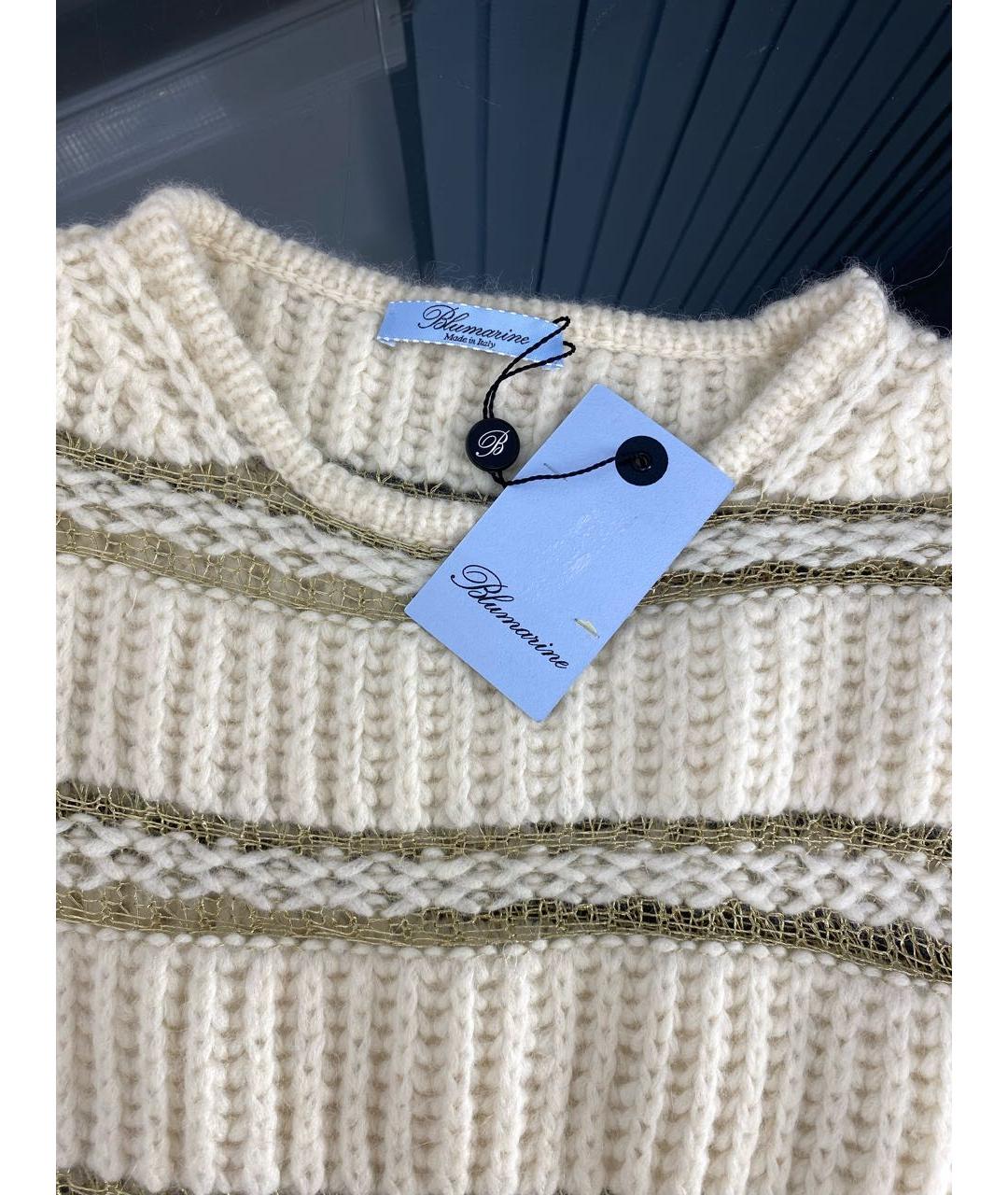 BLUMARINE Бежевый шерстяной джемпер / свитер, фото 2