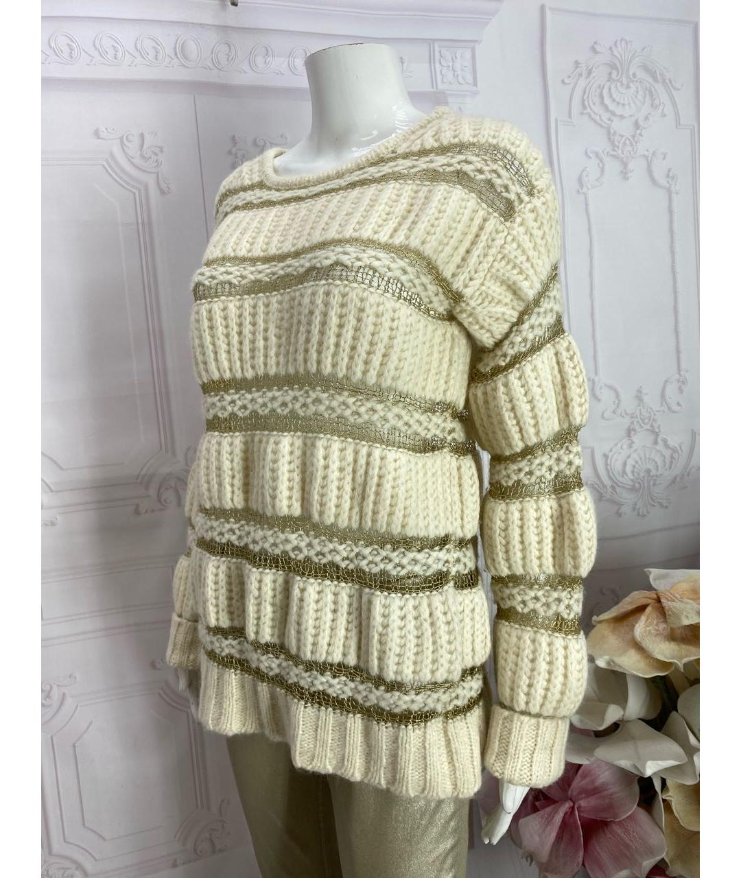 BLUMARINE Бежевый шерстяной джемпер / свитер, фото 7