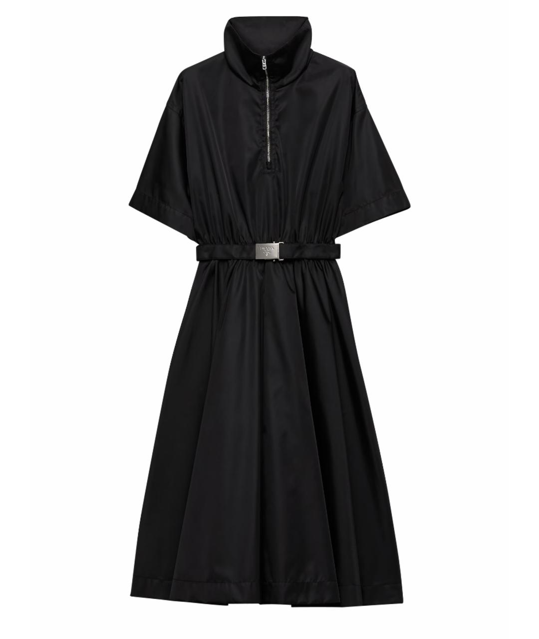 PRADA Черное полиамидовое повседневное платье, фото 1