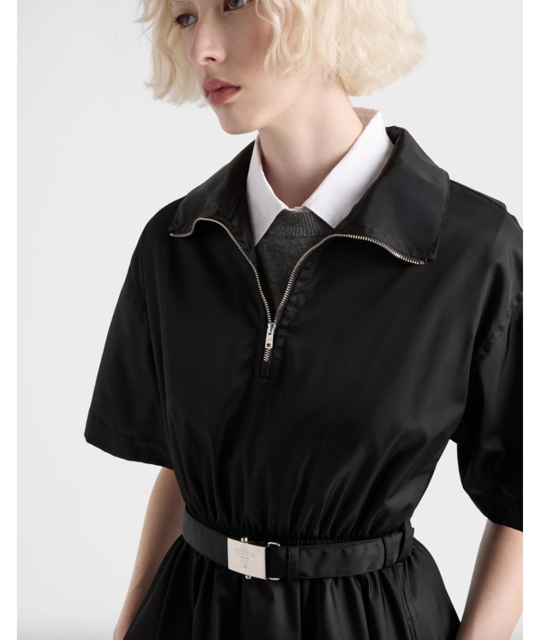 PRADA Черное полиамидовое повседневное платье, фото 3