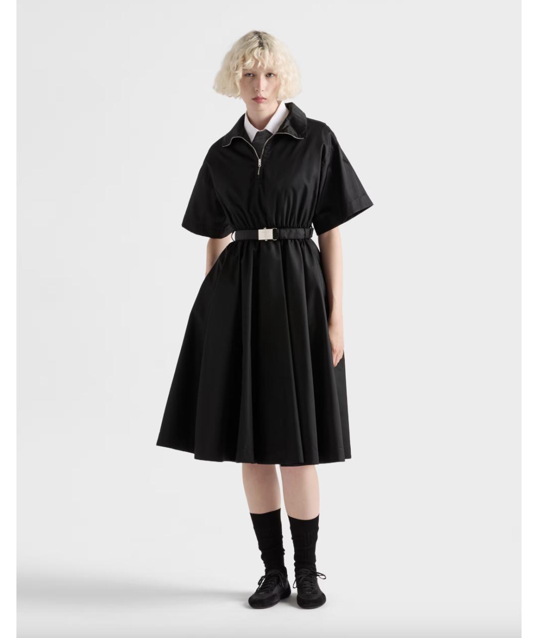 PRADA Черное полиамидовое повседневное платье, фото 2