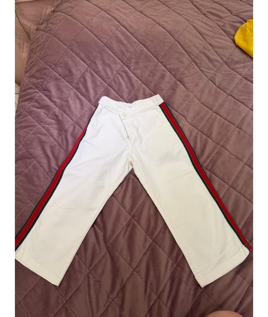 GUCCI Белые хлопковые детские джинсы, фото 5