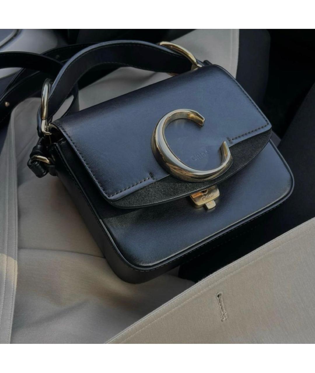 CHLOE Черная кожаная сумка тоут, фото 8